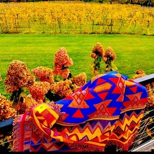 Colorful Geometric Patterned Blanket